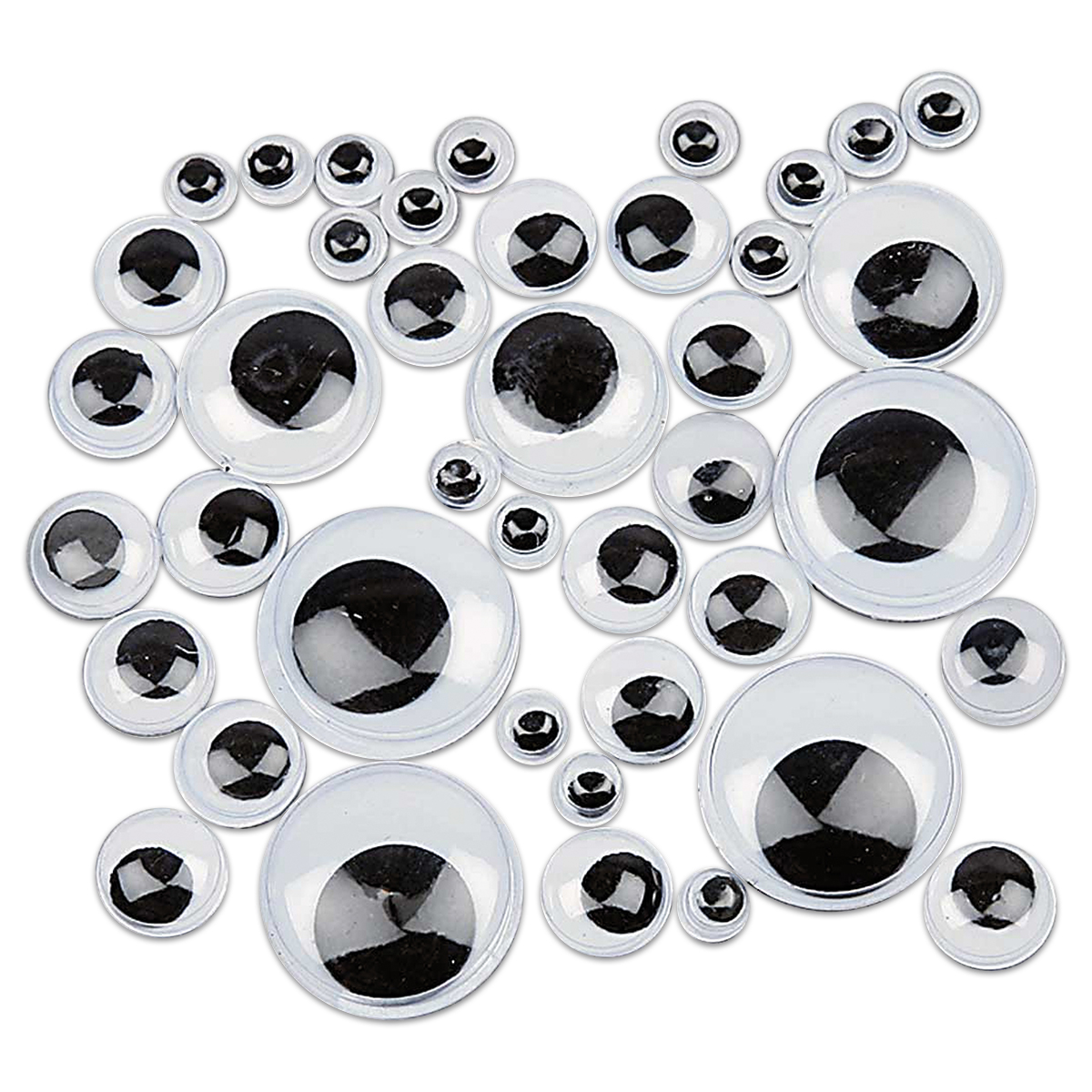 Wackelaugen-Sortiment rund Ø 4-20mm 1100 St.