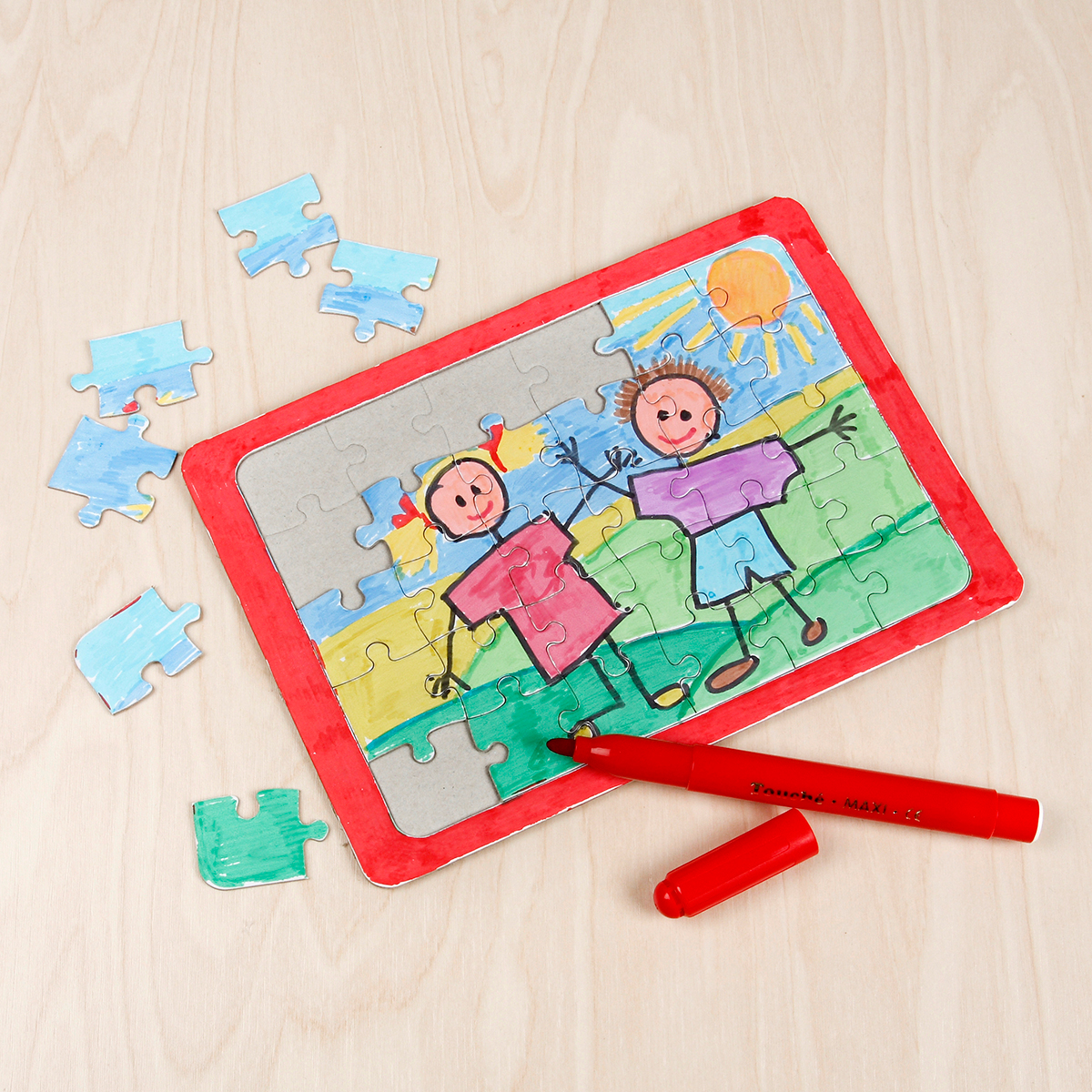 50323346_2 Puzzle Pappe A4 21x30cm 30 Teile weiß