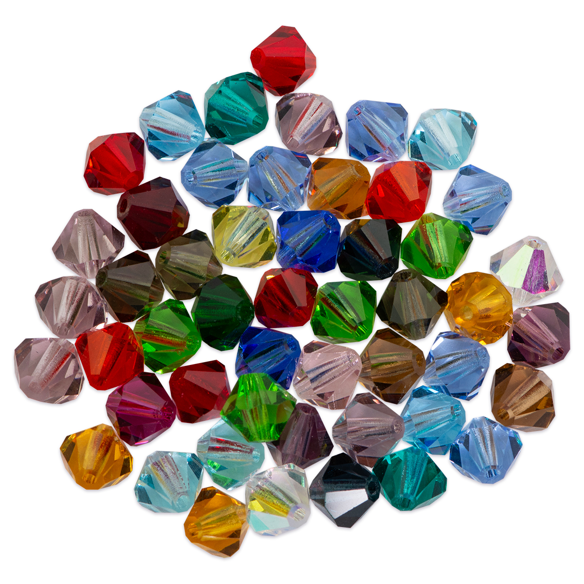 Glasschliffspitzperle 6mm 50 St. mix