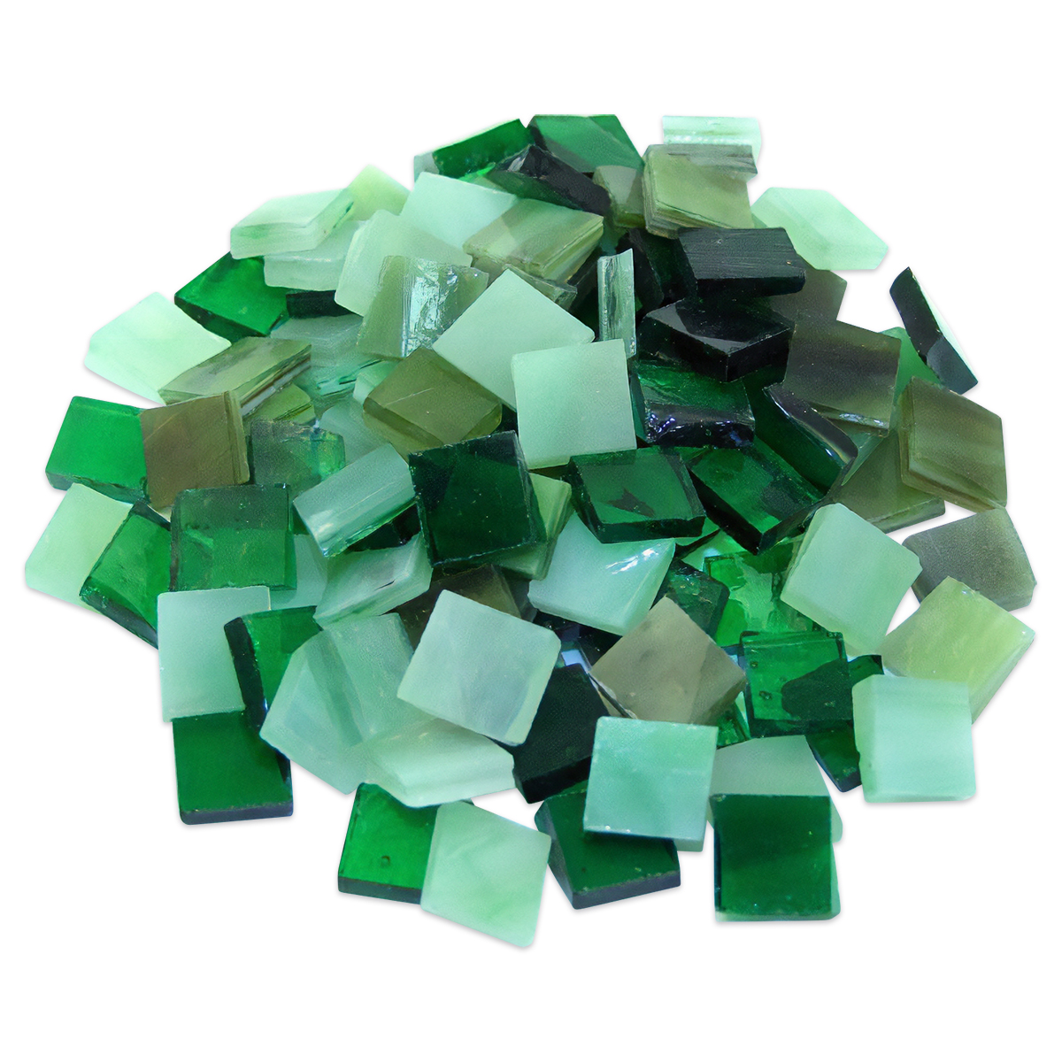Tiffany-Glasmosaik 10x10x4mm opak grün-mix Tiffany-Glasmosaik 10x10x4mm opak grün-mix