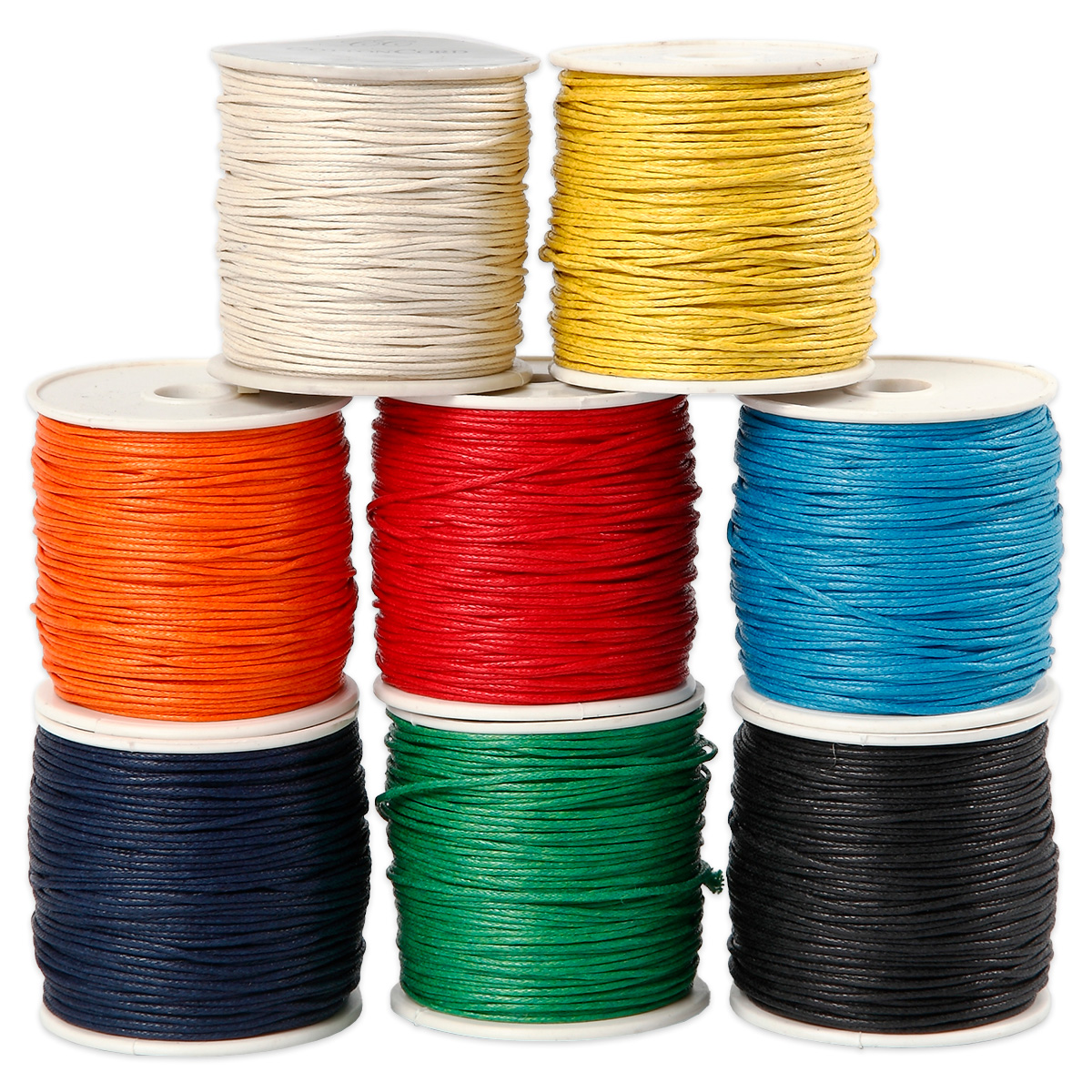 Baumwollkordel gewachst 1mm 8 kräftige Farben à 40m
