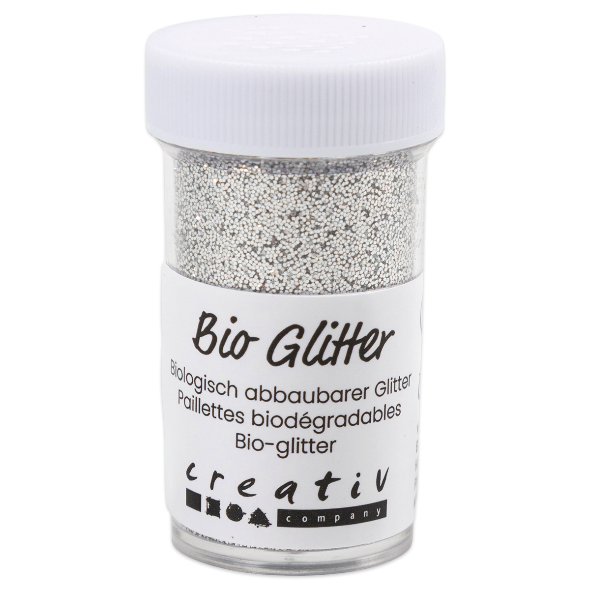 Bio Glitter fein 60g silberfarben