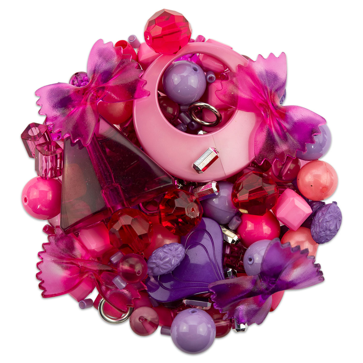 57800110dHZ5PTLrMKVSS Kunststoffperlen-Mix 4-40mm rosa-lila satt