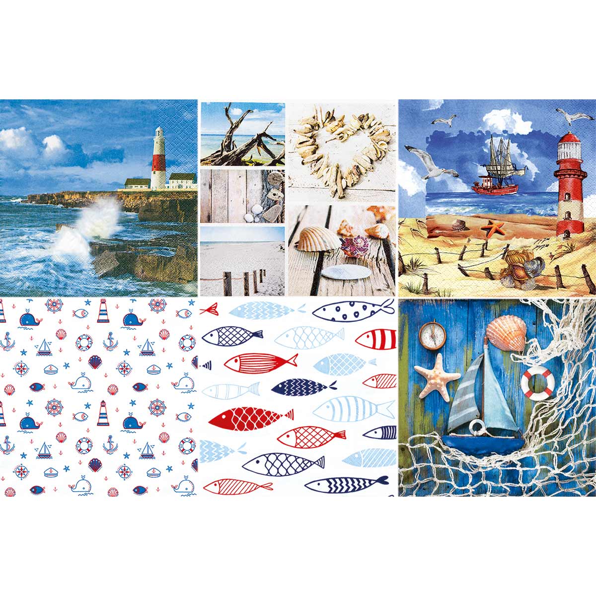 Serviettenset 33x33cm 6x2 St. Maritim II