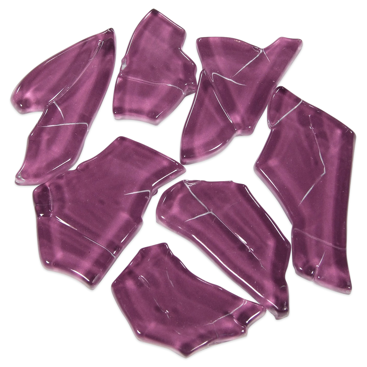 Crash Glas polygonal 500g ca. 190 Steine lila