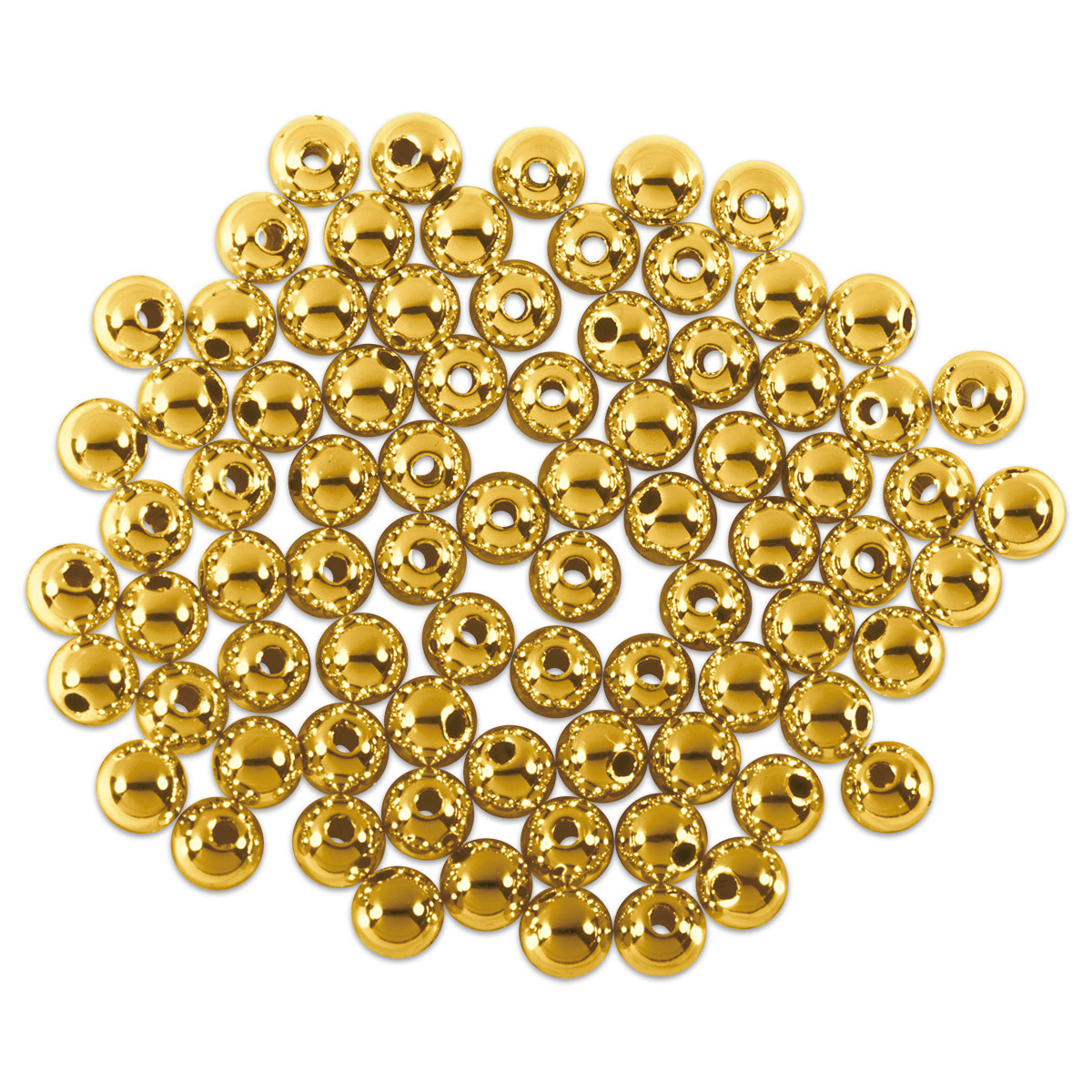 Metallicperlen glänzend 4mm 80 St. goldfarben