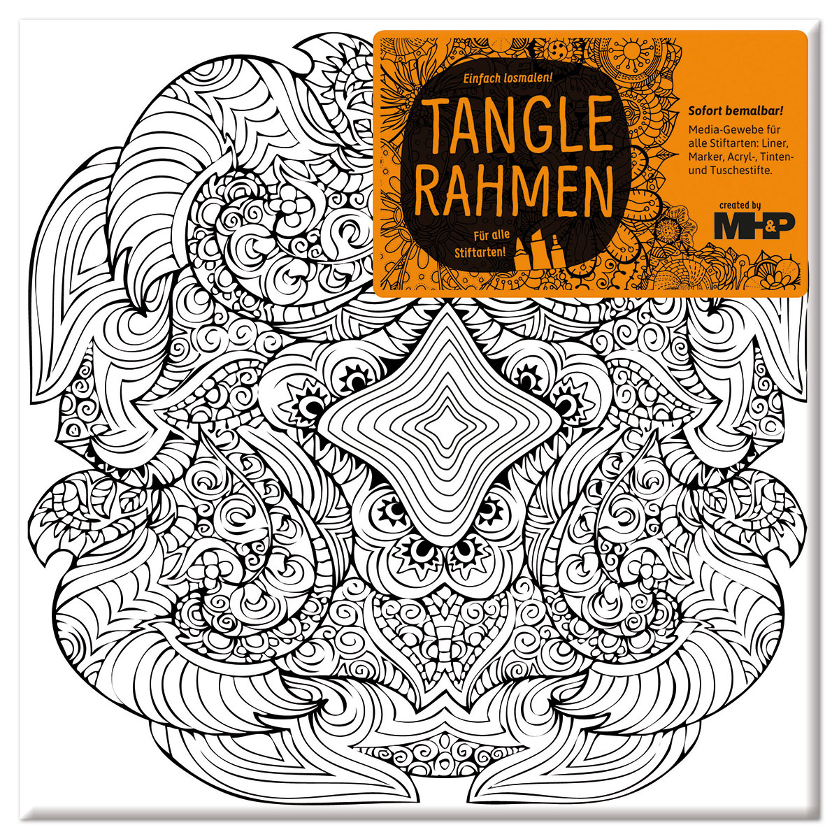 Tangle-Keilrahmen 20x20x2cm Touch of India