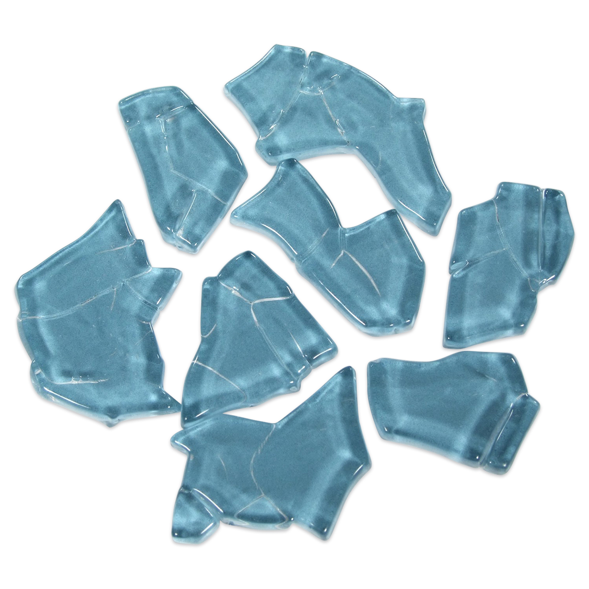 Crash Glas polygonal 500g ca. 190 Steine türkis