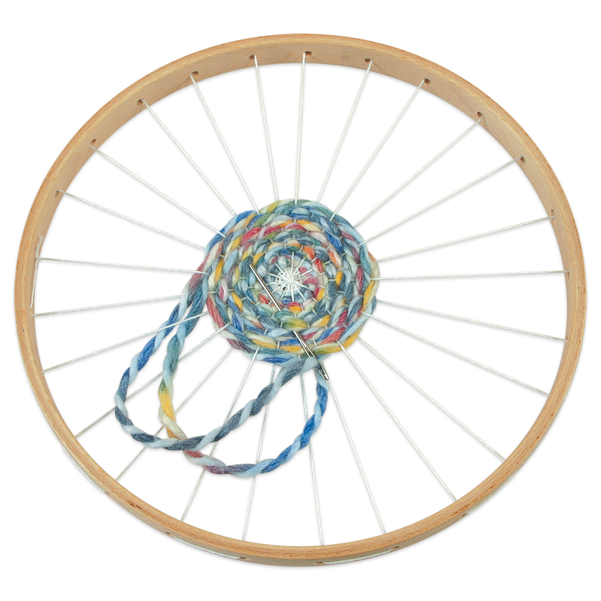 Rundwebrahmen Holz Ø 22cm mit 25 Löchern