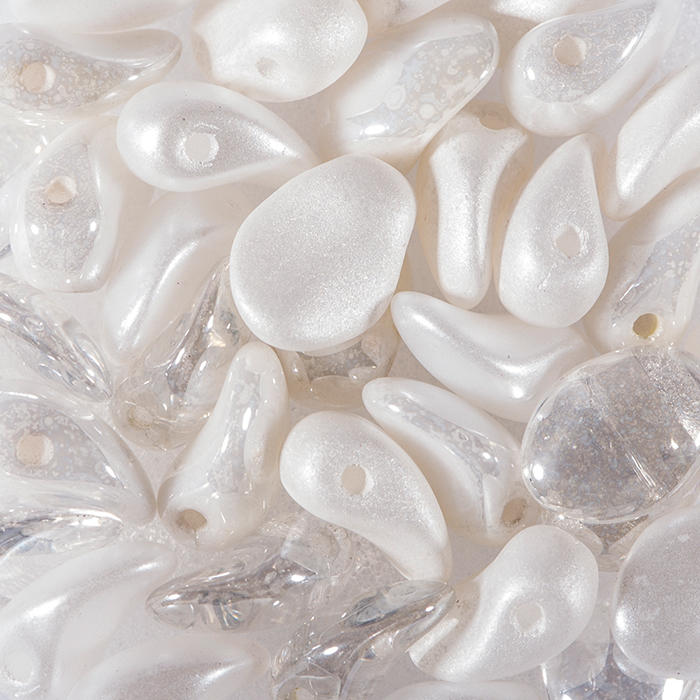 Glastropfen Lily Petal 6x8mm 40 St. weiß-ton