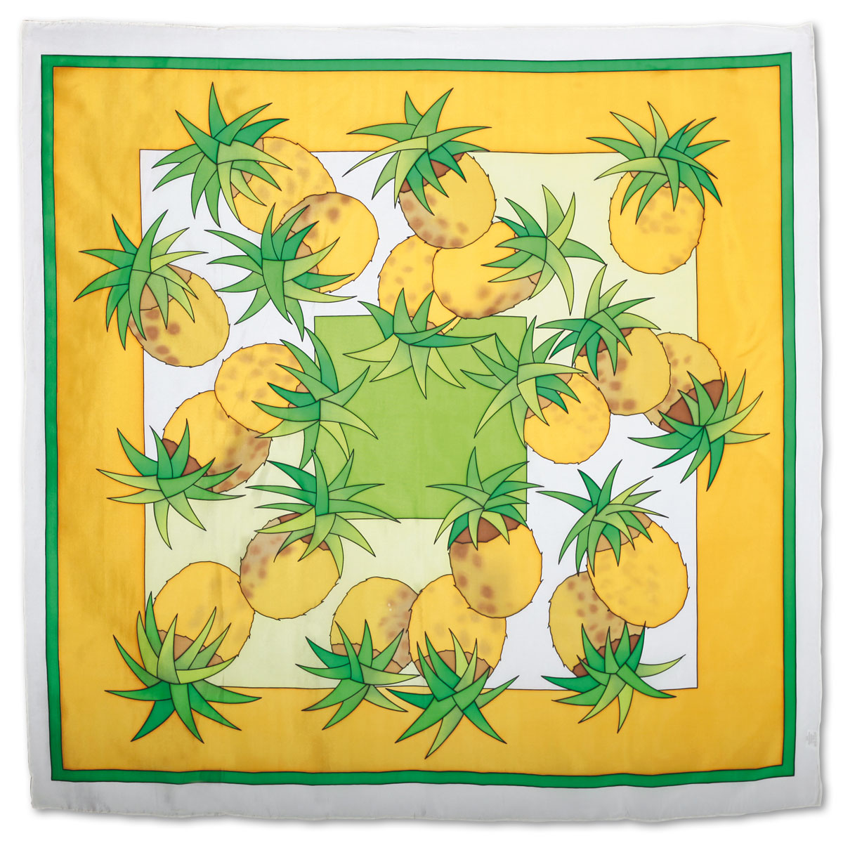 Tuch Gutta schwarz 90x90cm Ananas