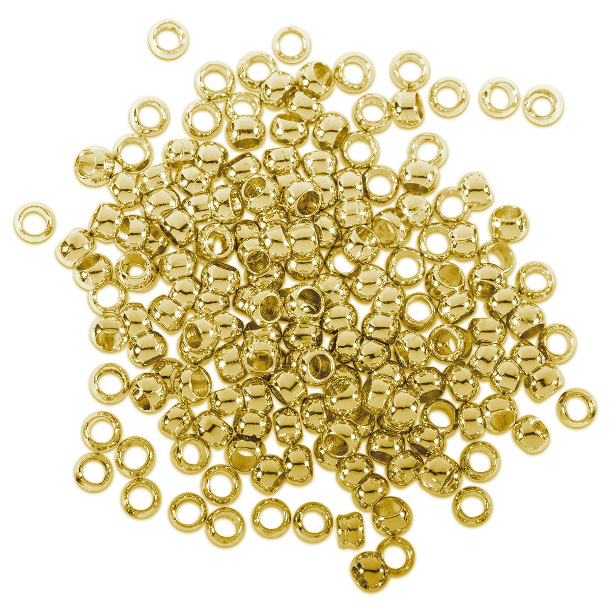 Quetschperlen Metall 2mm 2,6g ca. 100 St. goldfarben