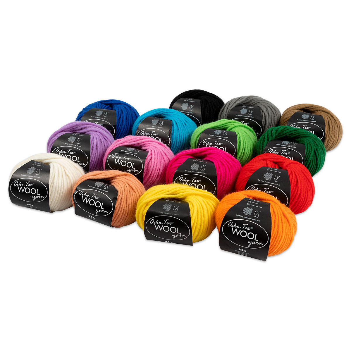 Wolle-Set Oeko-Tex 15 Farben à 50g