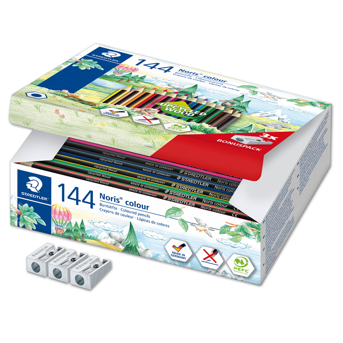 Noris colour 185 Mine 3mm 144 Farbstifte/12 Farben