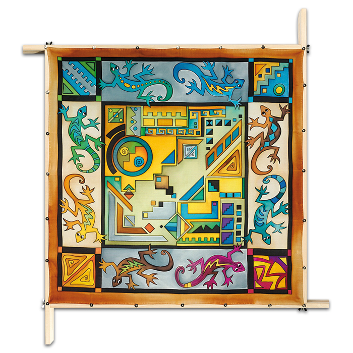 Tuch Gutta schwarz 90x90cm Bali naturweiß
