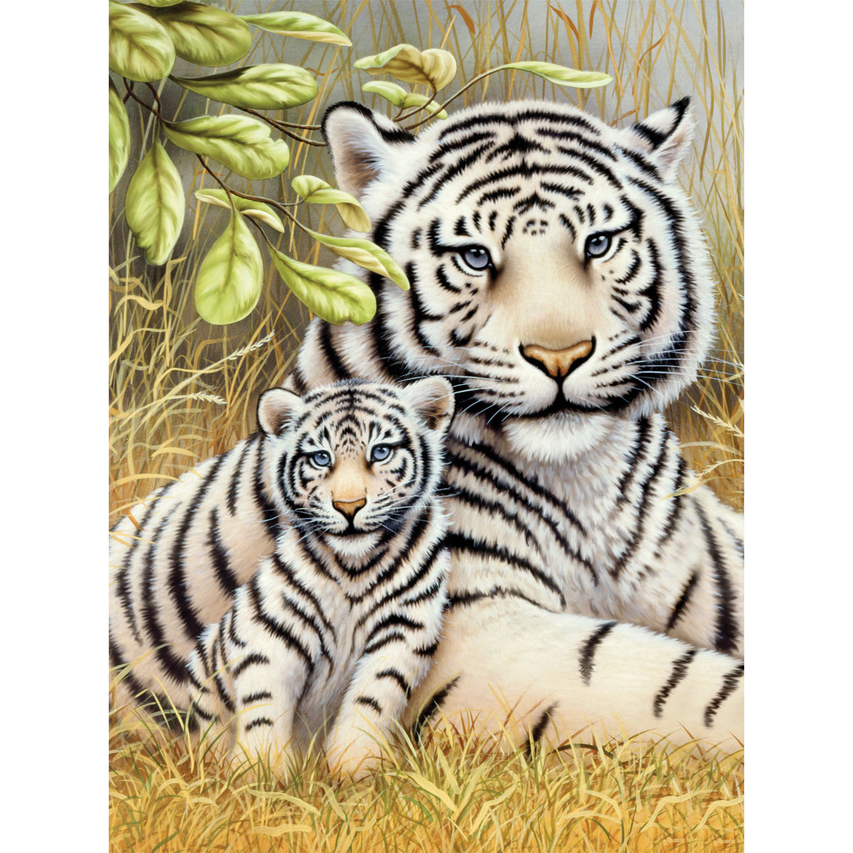 Malen nach Zahlen 33x24cm Weiße Tiger