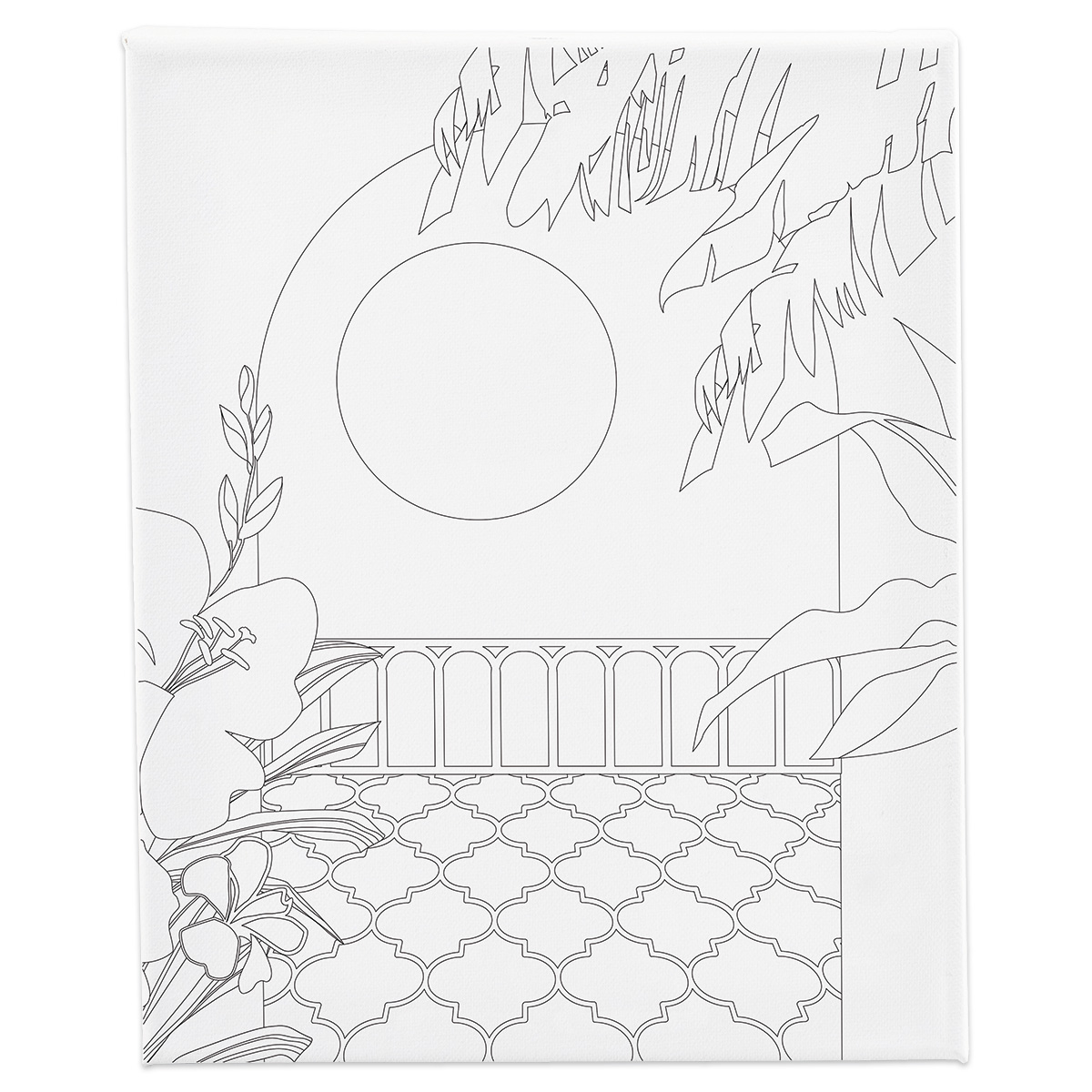 bedruckter Keilrahmen 24x30x1,6cm sonniger Balkon