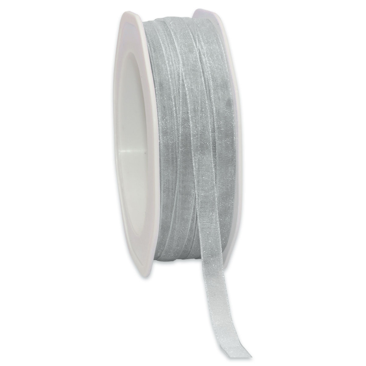 Organzaband 7mm 50m silber