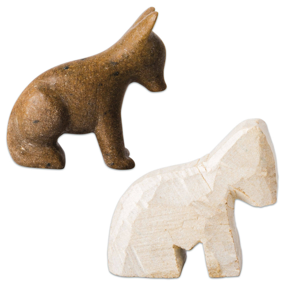 Speckstein-Rohling ca. 8-10cm sitzender Hund