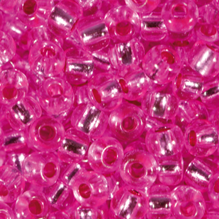 Rocailles transparent 2,6mm 17g fuchsia