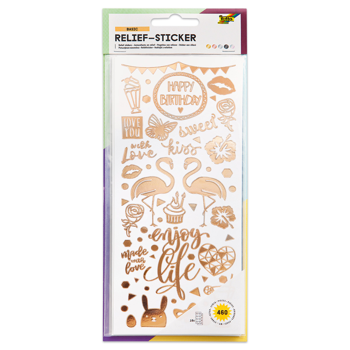 Reliefsticker Ganzjahr 10 Bl./5 Farben