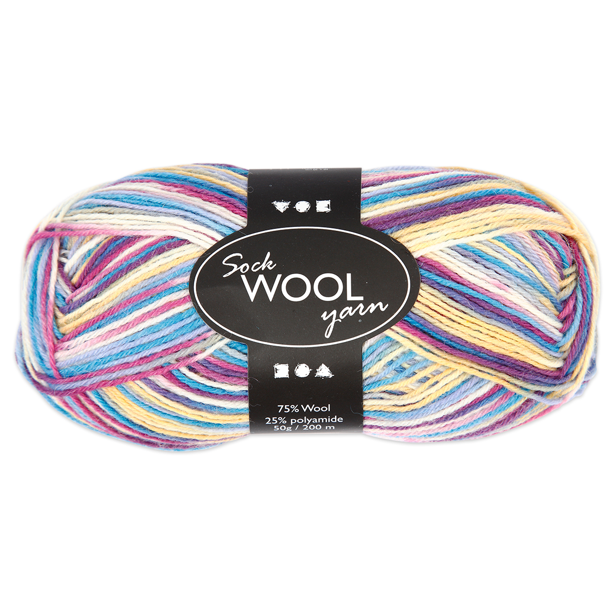 Sockenwolle 50g creme-lila