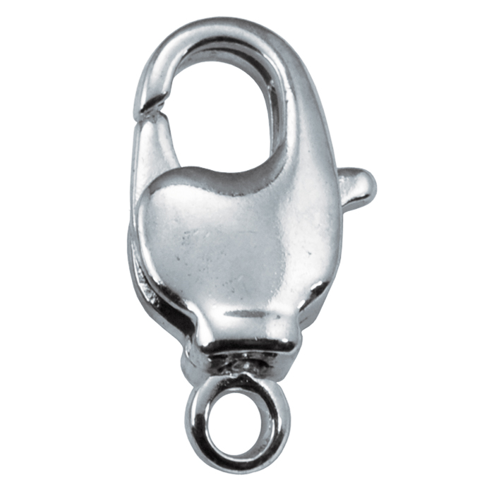 Karabiner + Drehöse Metall 16mm 2 St. platinfarben