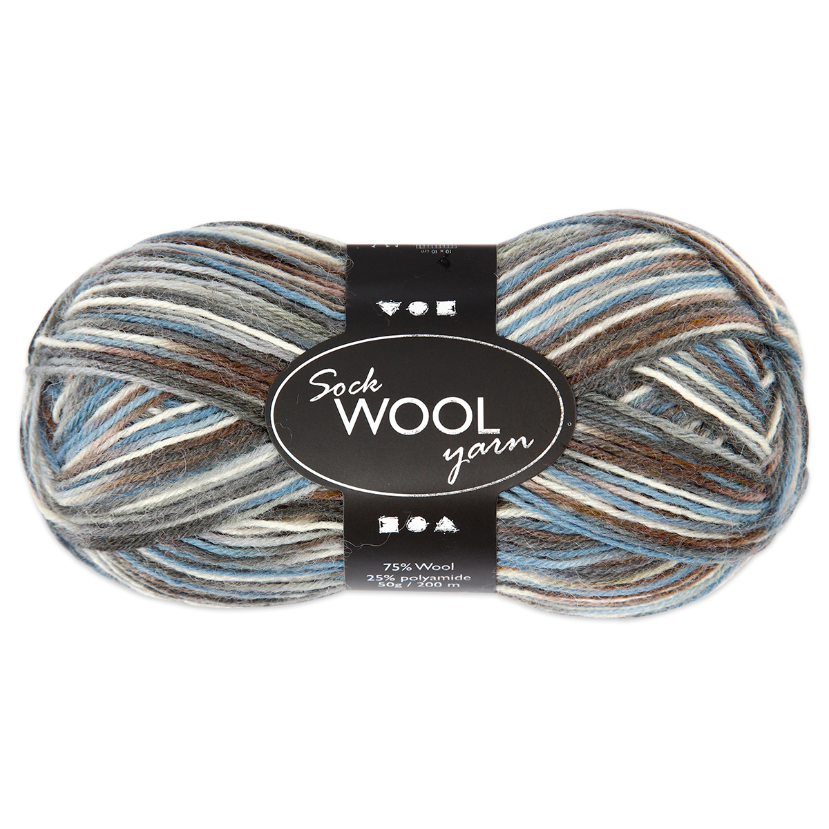 Sockenwolle 50g blau-grau