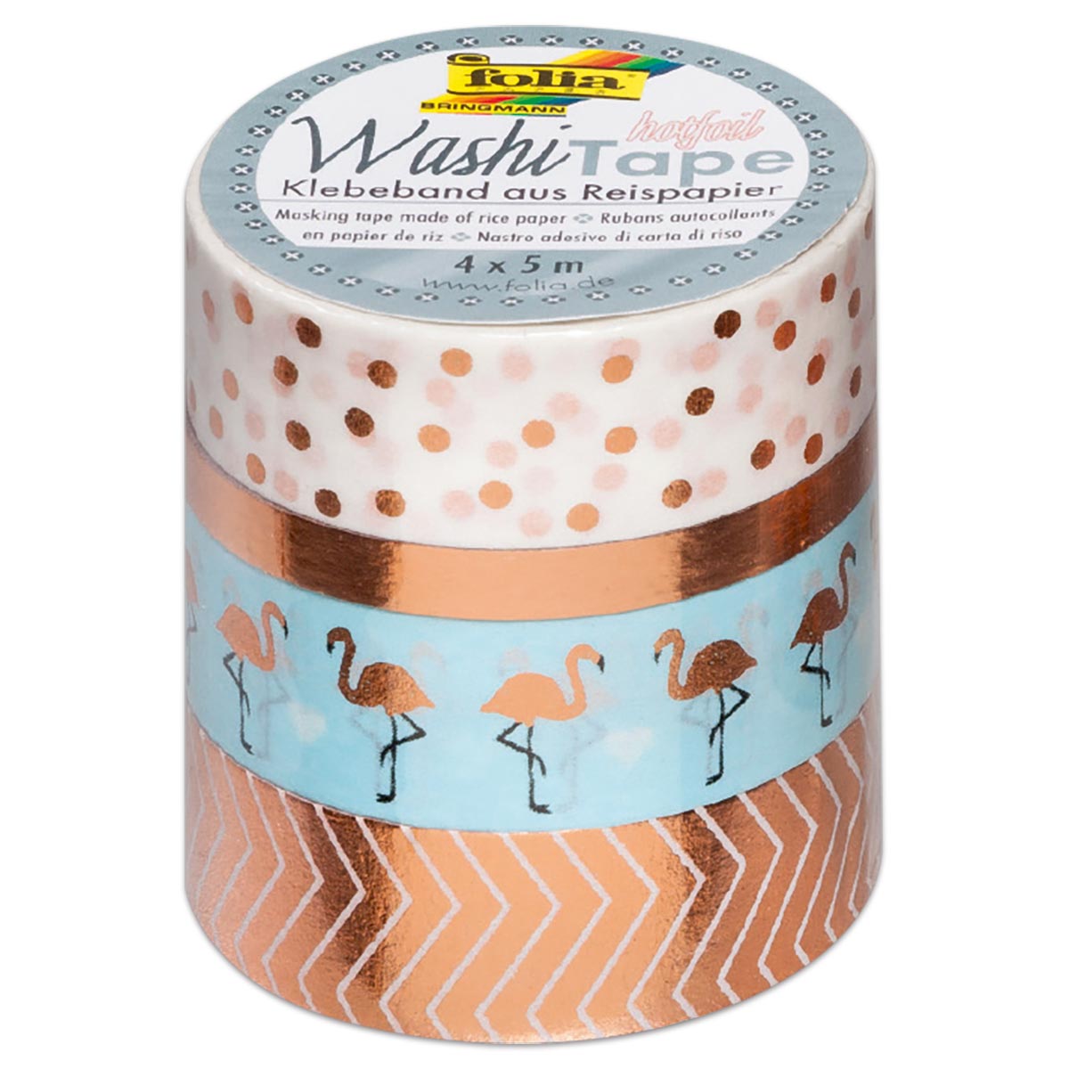 Washi Tape Papier-Klebeband 40m Hotfoil roségold