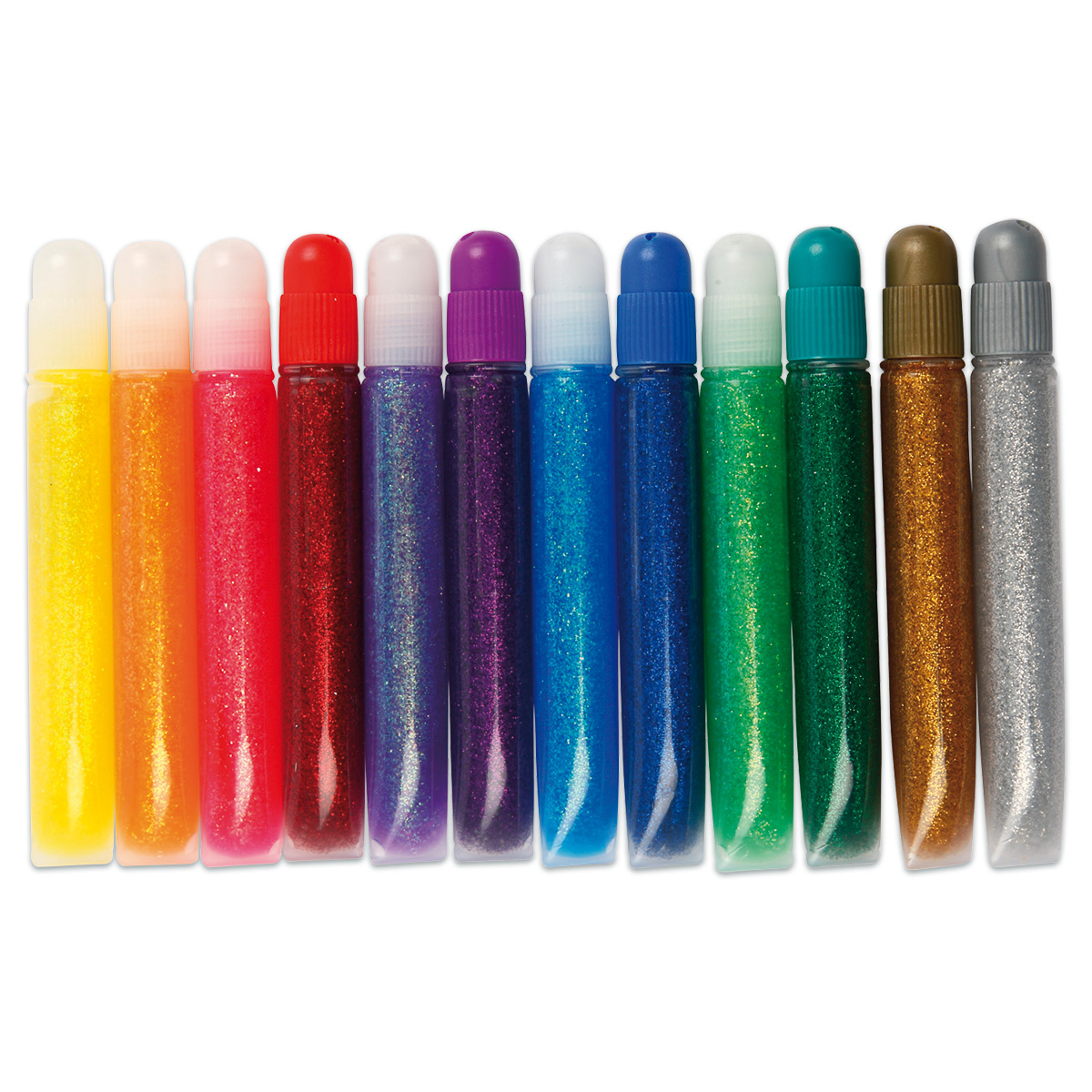 Glitzerfarbe/Glitzerkleber 12 Farben à 10ml