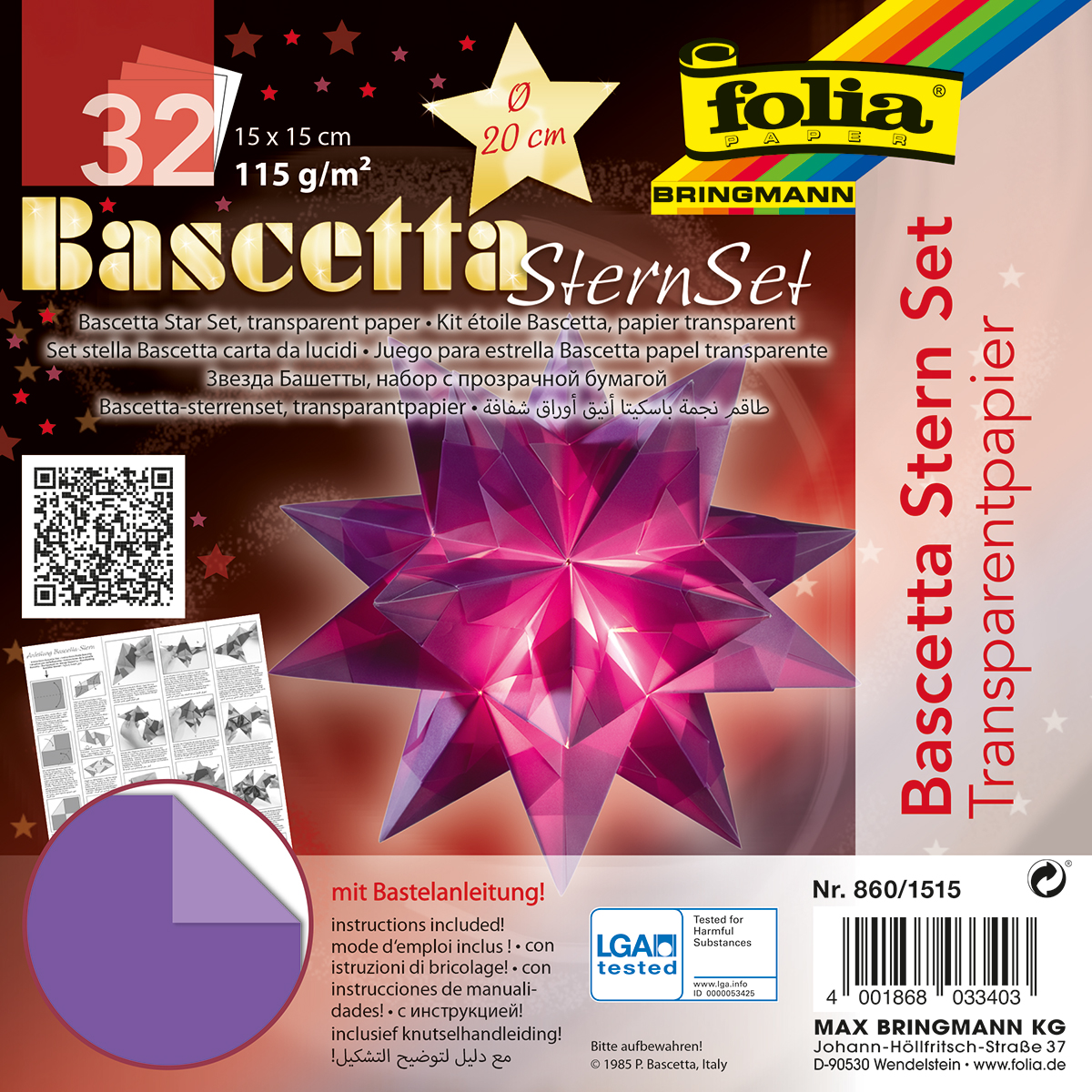 Bascetta-Stern ca. Ø 20cm 32 Bl. violett