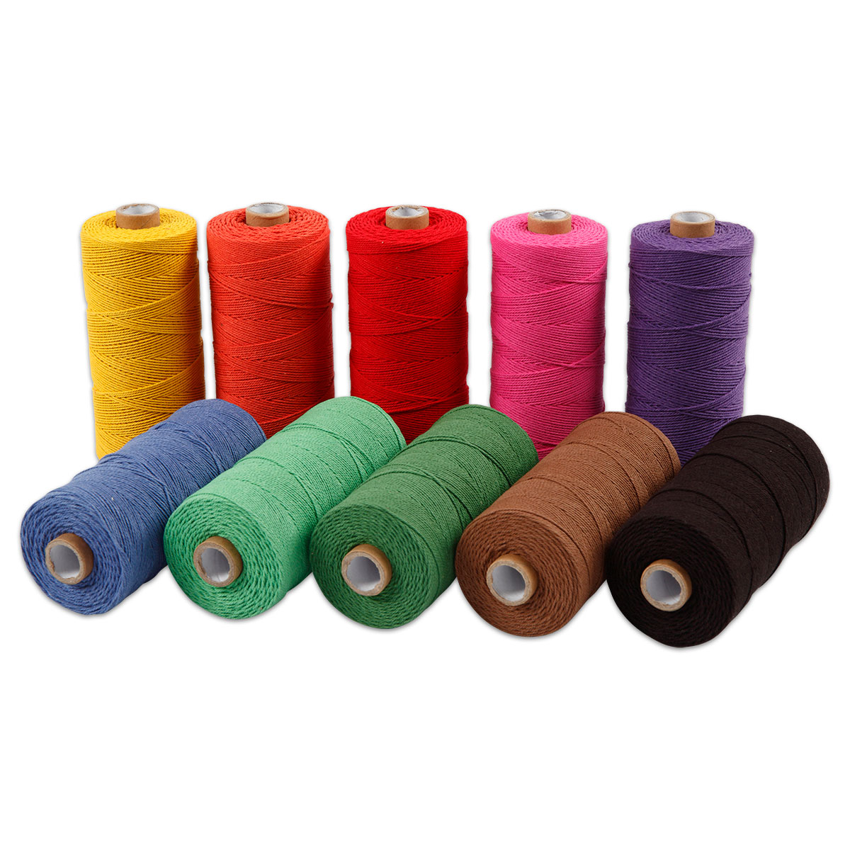 Baumwollkordel-Sortiment 1mm 10 kräftige Farben à 220g