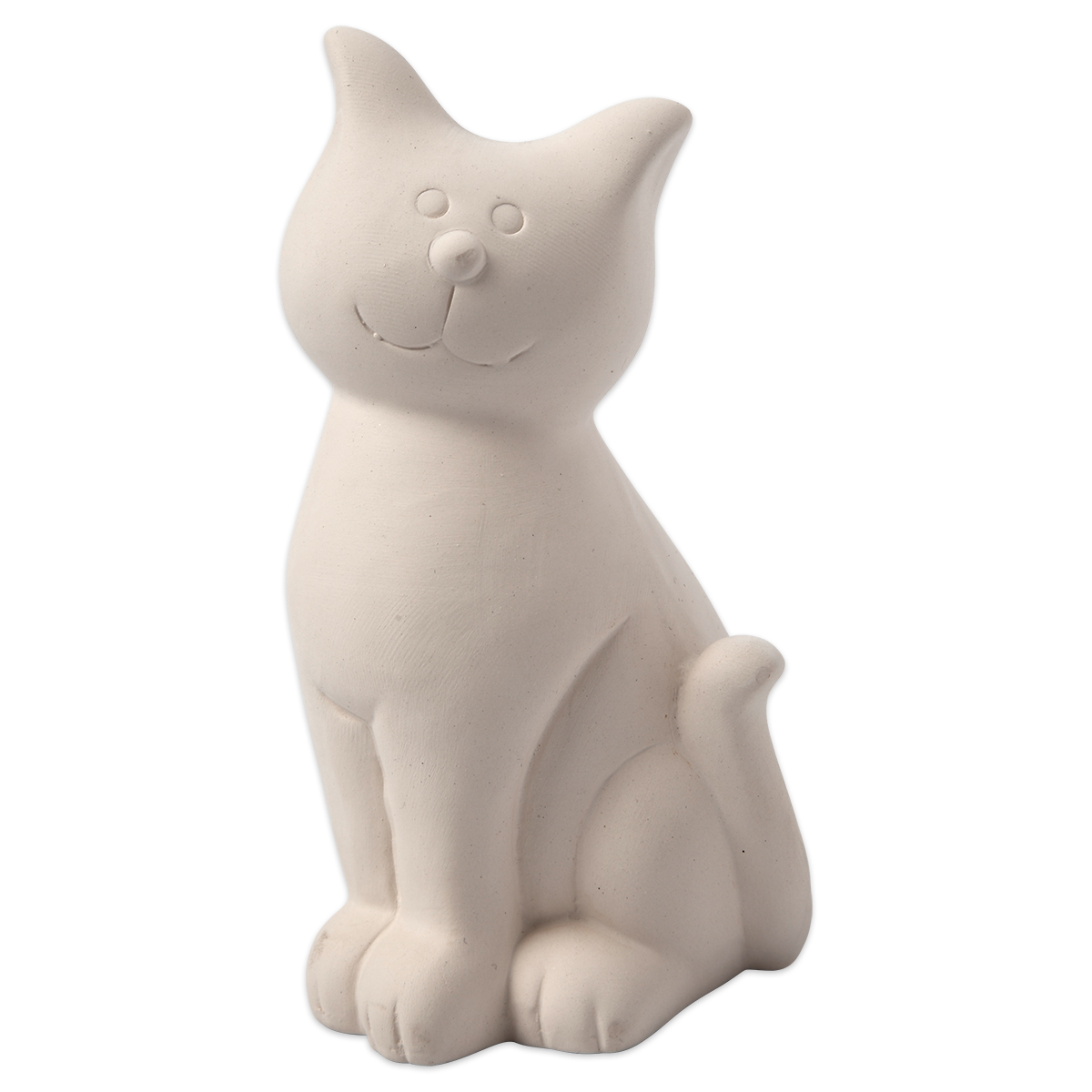Spardose Katze Terrakotta ca.7,5x14cm weiß