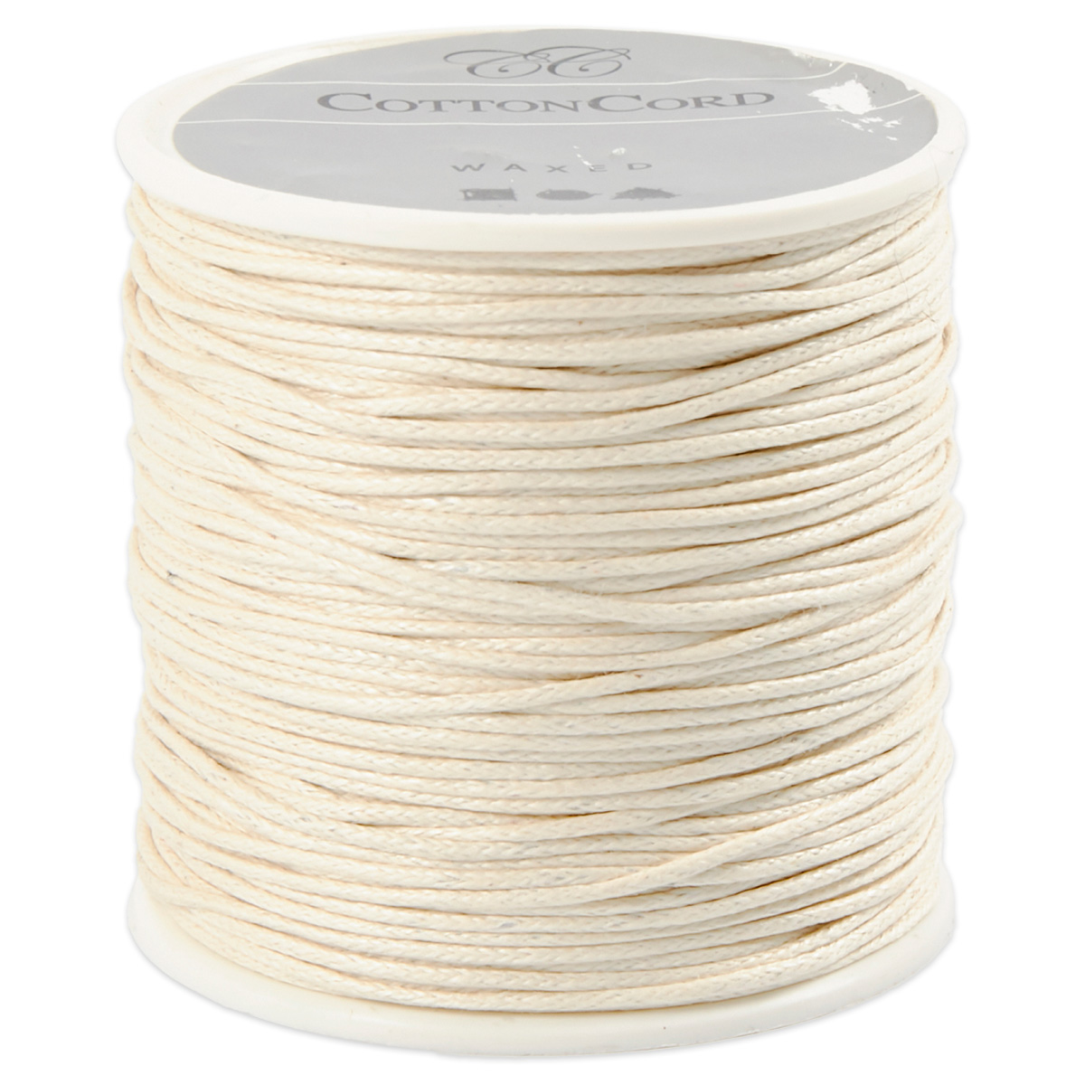 Baumwollband gewachst 1mm 40m naturweiß