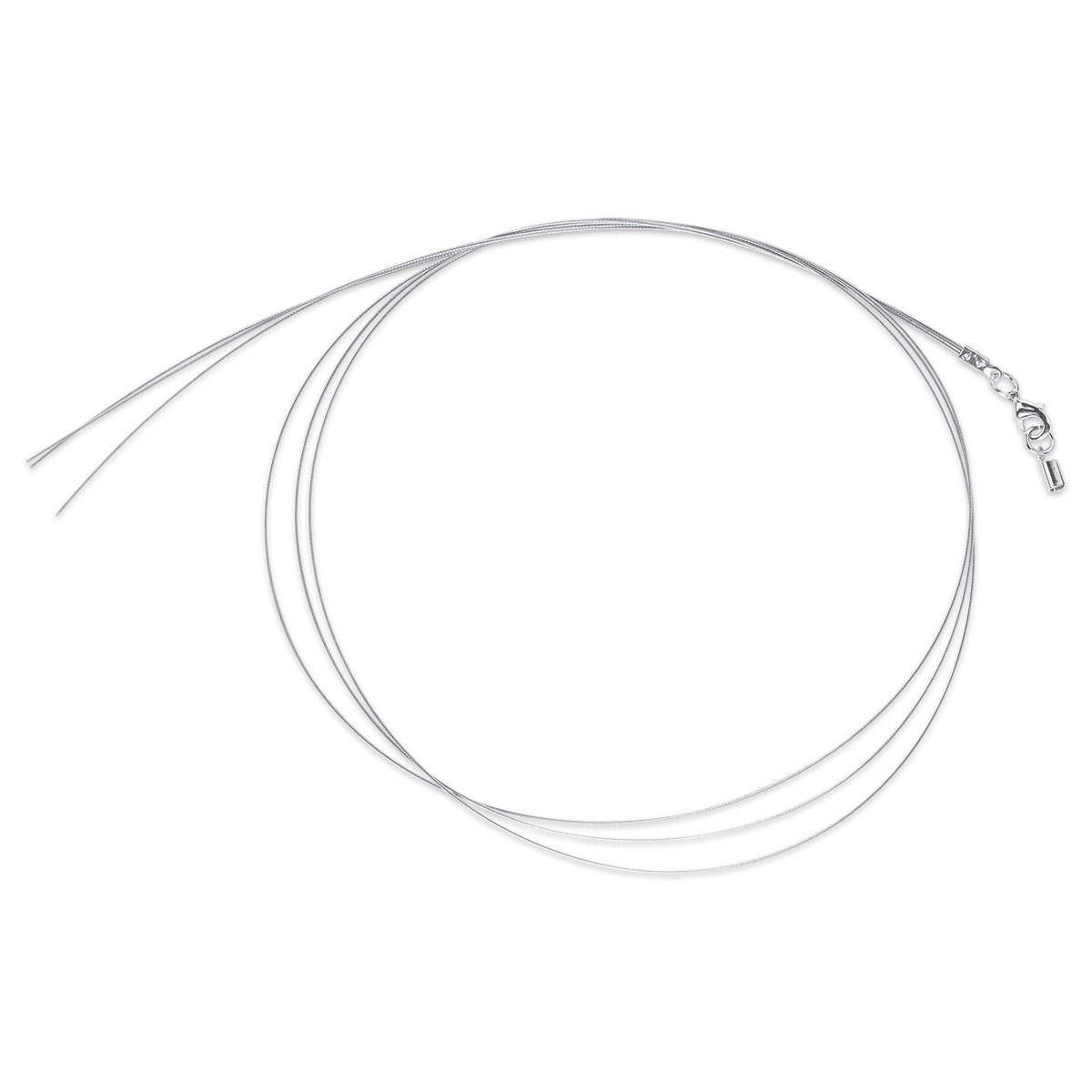 Edelstahlcollier 3-reihig 0,5mm 45cm platinfarben