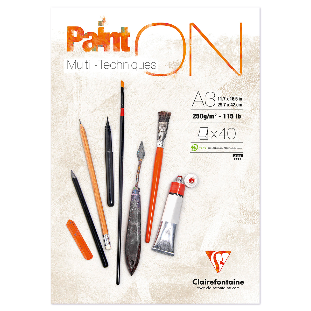 Block PaintON 250g/m² A3 40 Bl. weiß