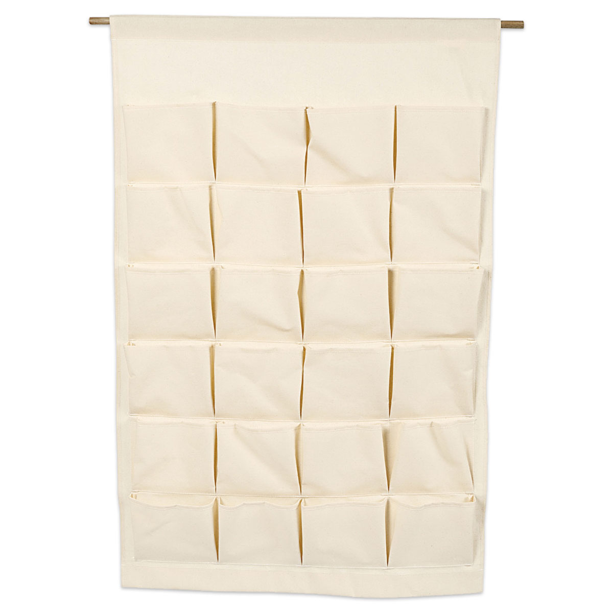 Organizer-Tasche zum Aufhängen mit Holzstab 93x60cm natur