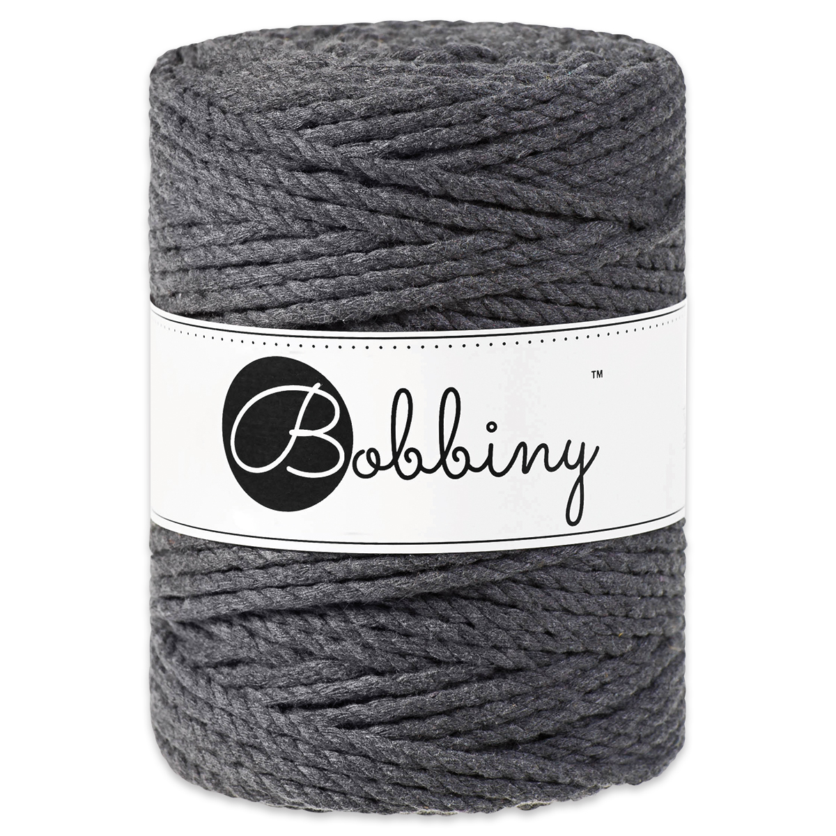 Bobbiny 3PLY Makramee-Kordel Ø 5mm charcoal/anthrazit
