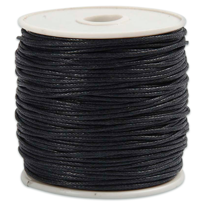Baumwollband gewachst 1mm 40m schwarz