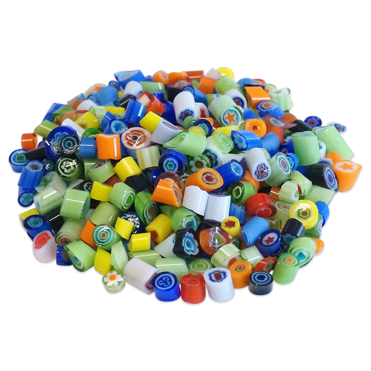 Glasmosaik Millefiori Ø ca. 4-5mm 50g bunt mix Glasmosaik Millefiori Ø ca. 4-5mm 50g bunt mix