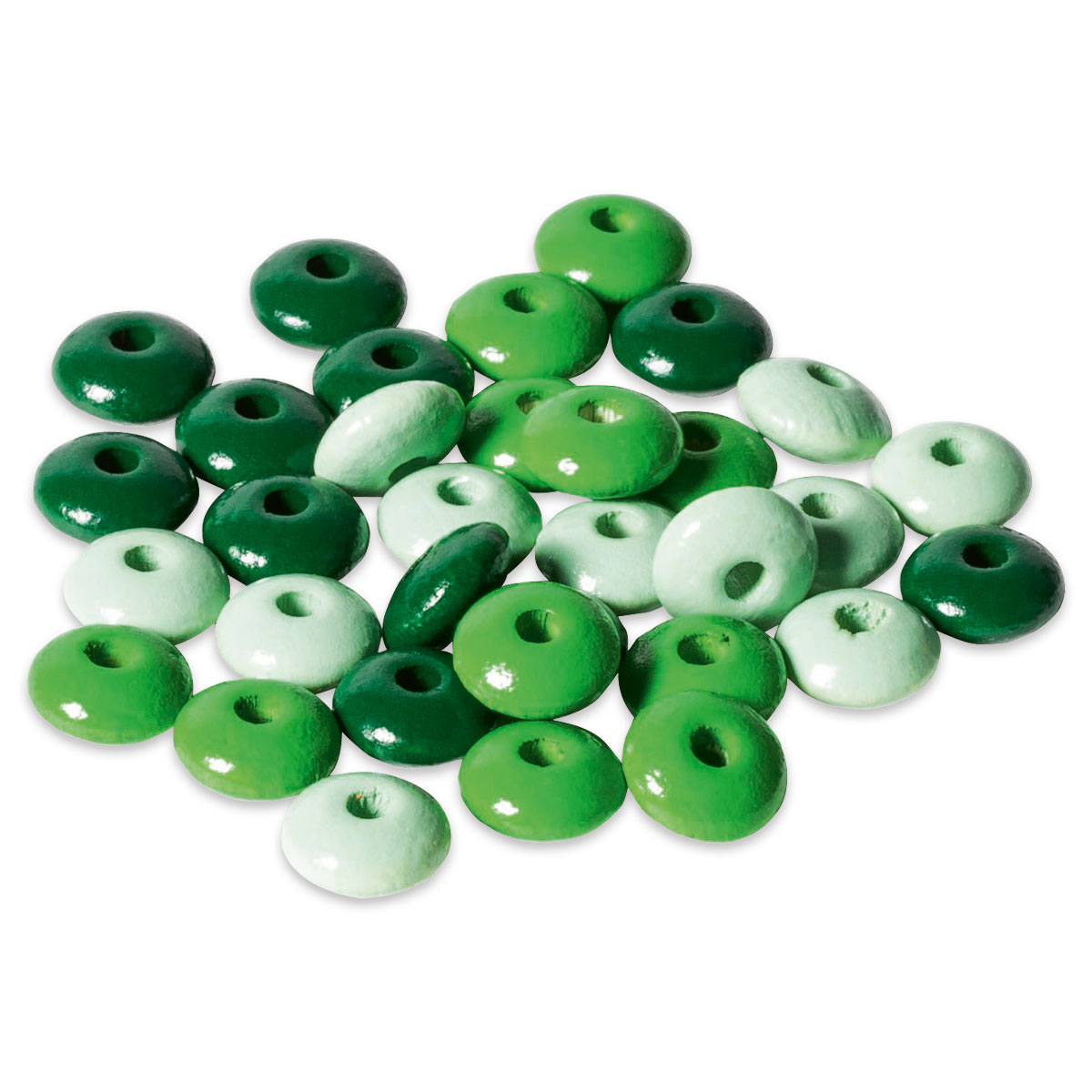Holzlinsen-Mix 5mm stark Ø 10mm 33 St. grün