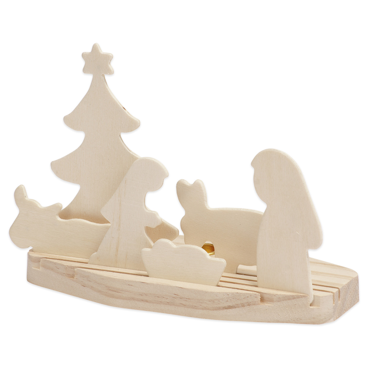 Weihnachtskrippe Holz 7-teilig natur