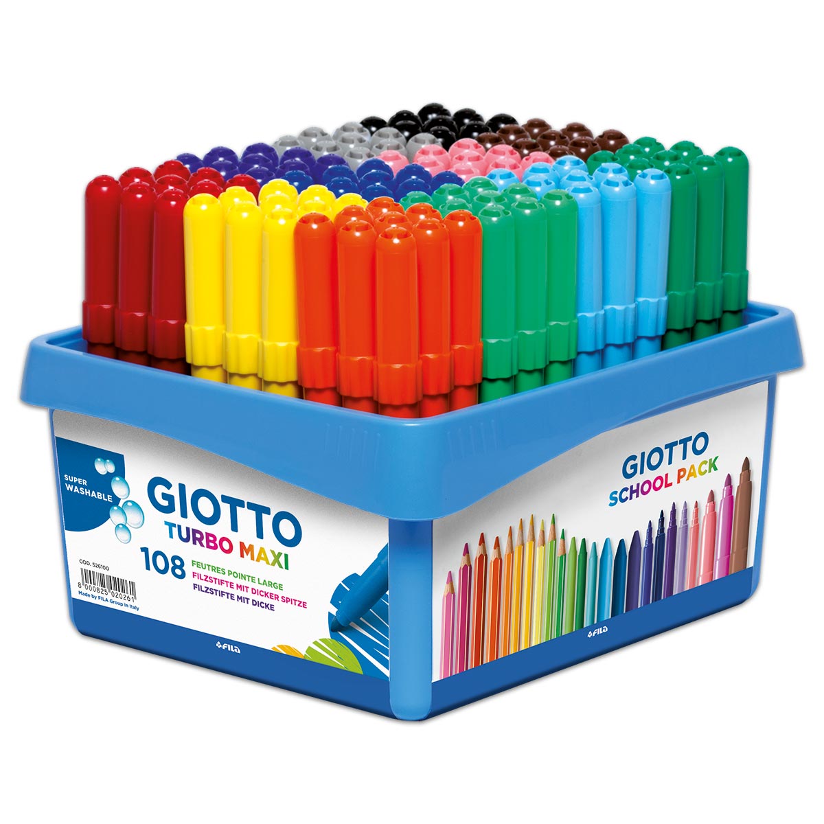 Giotto Turbo Maxi 108 Fasermaler/12 Farben