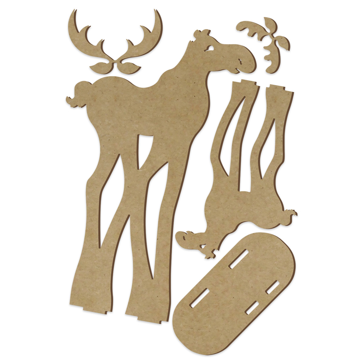Stehfiguren Elche MDF ca. 31/53cm hoch 5-teilig