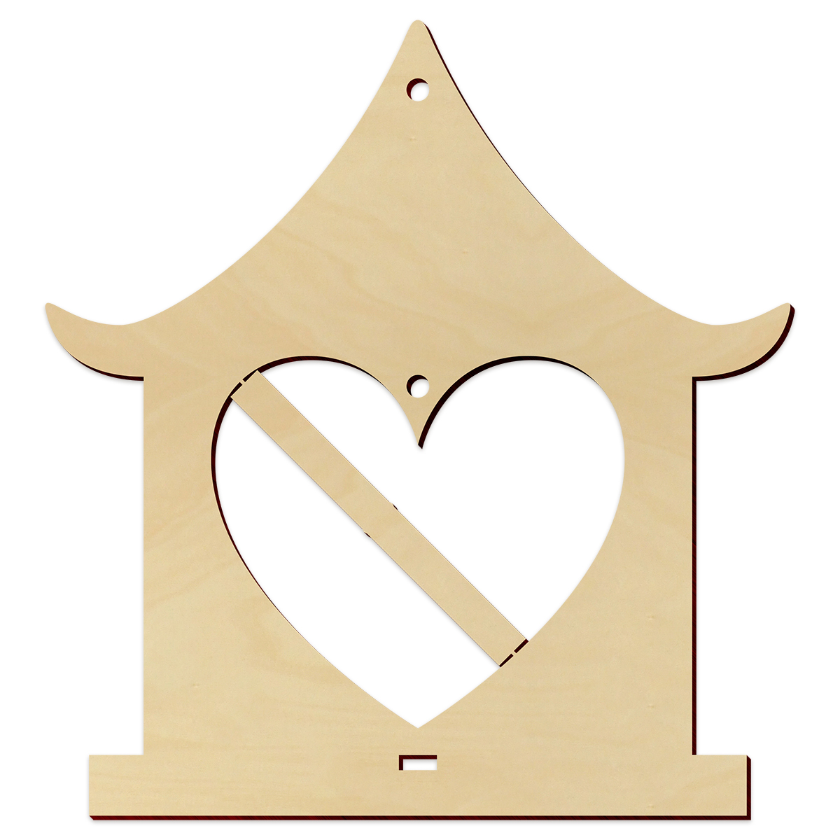Vogelfutterhalter Haus Holz 4mm ca. 21cm natur