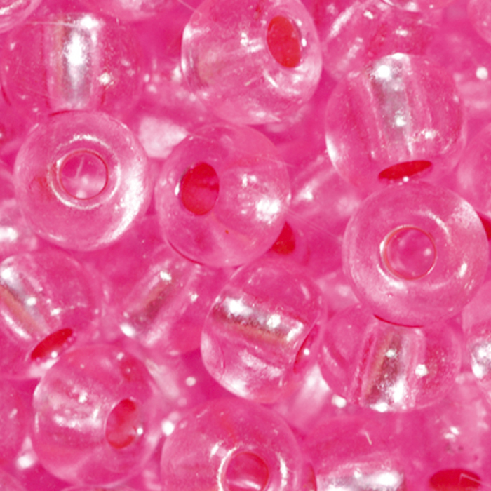 Rocailles transparent 4,5mm 17g rosa