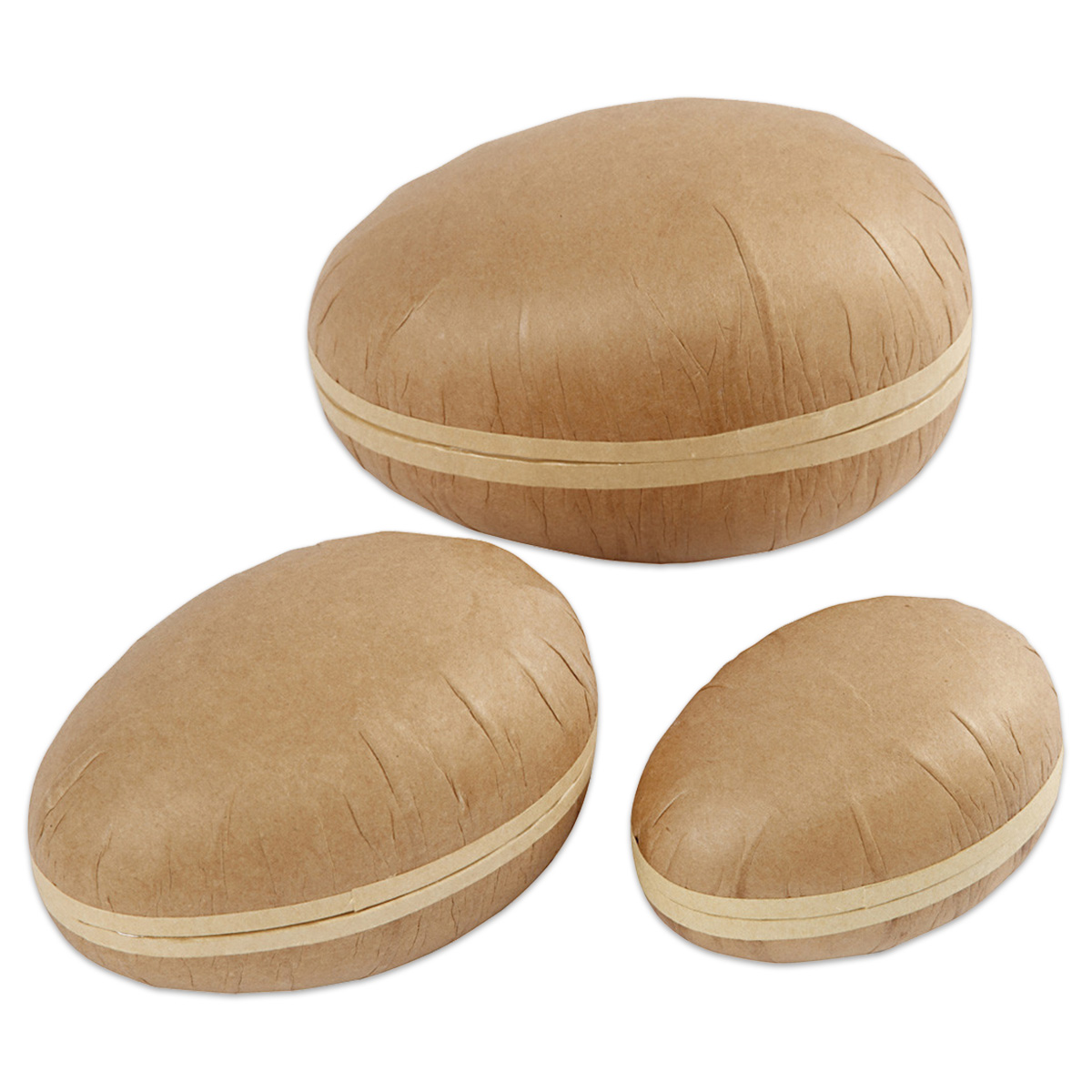 Karton-Eier Set teilbar Ø 12/15/18cm 3St. braun Karton-Eier Set teilbar Ø 12/15/18cm 3St. braun