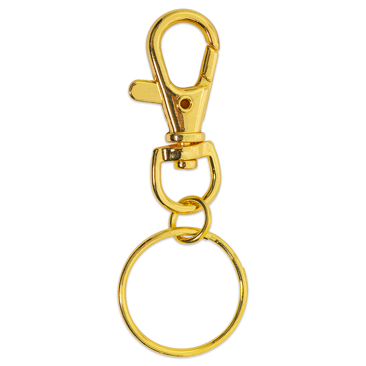 Schlüsselanhänger mit Karabiner 25mm goldfarben