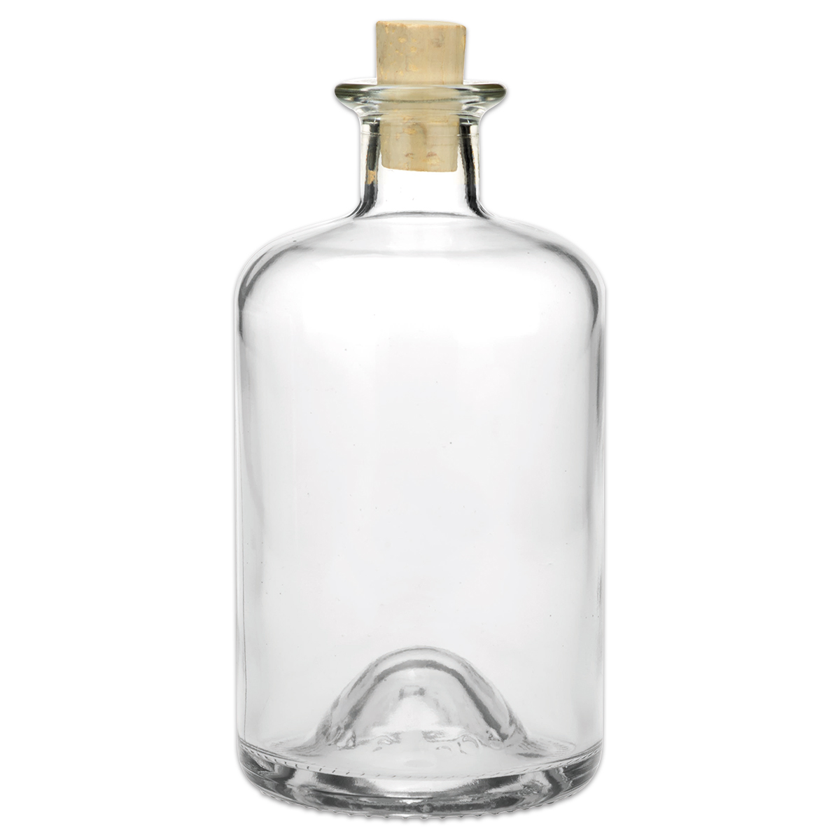 Apotheker-Glasflasche & Korken 500ml