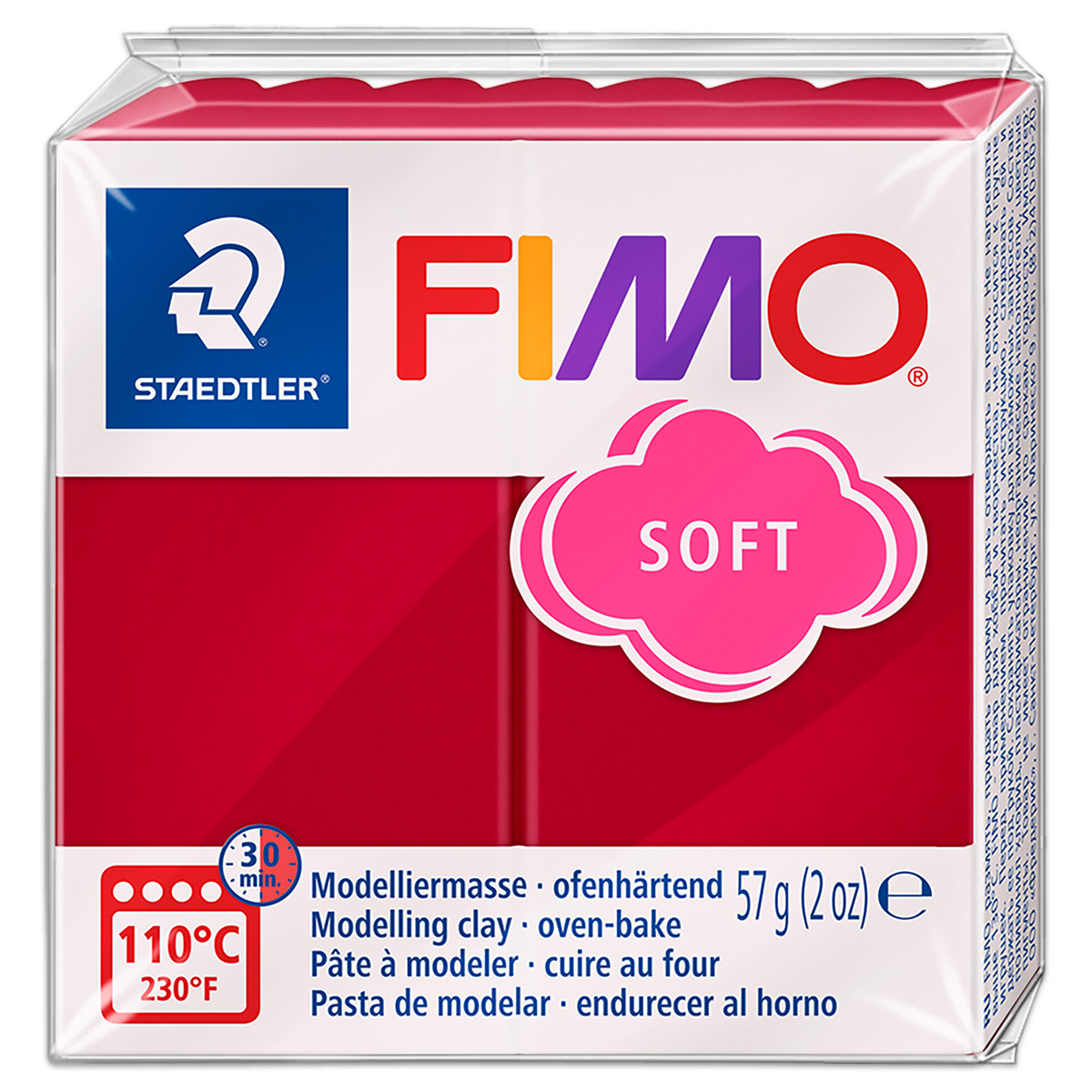 FIMO soft 55x55x15mm 57g kirschrot